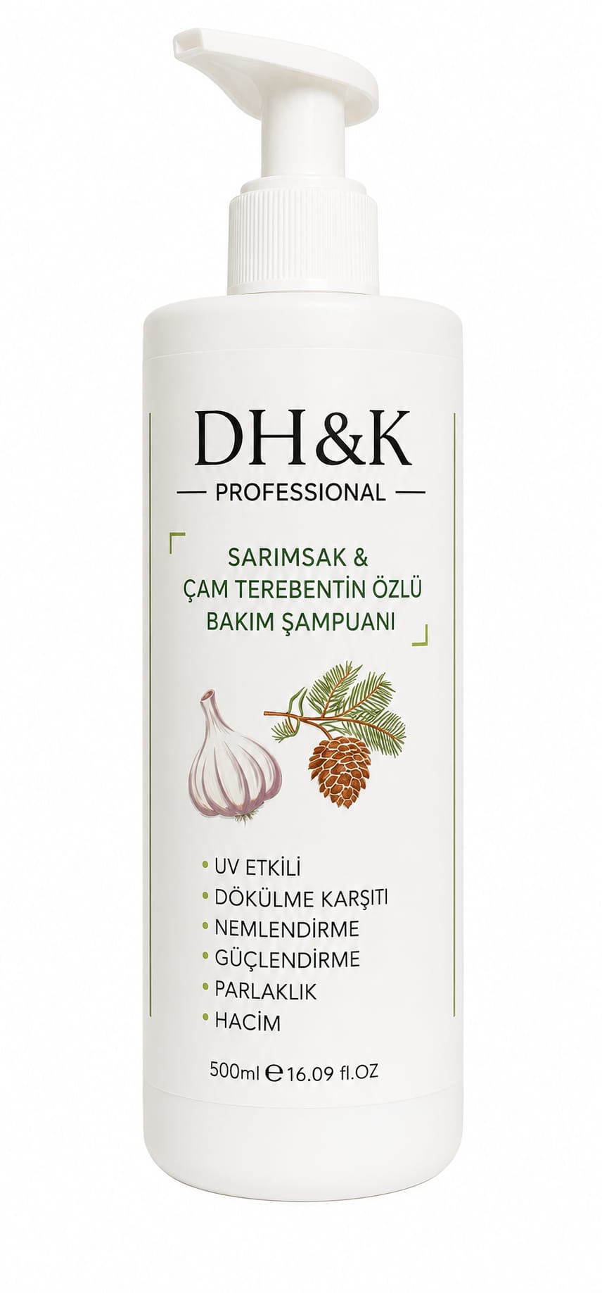 DH&K SARIMSAK & ÇAM TEREBETİN ÖZLÜ BAKIM ŞAMPUANI 500 ML